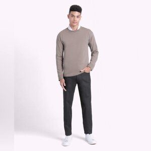 Kenneth Cole Reaction Dark Grey Straight Leg Cotton Blend Pants